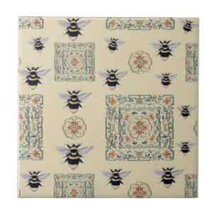 Honey Bees Brown Beige Gold mit Design Fliese