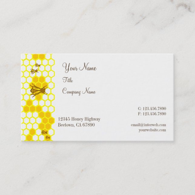 Honey Bees Honeycomb Custom Business Cards Visitenkarte (Vorderseite)
