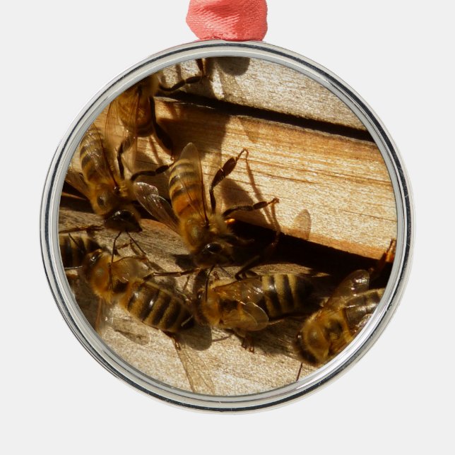 Honey Bees Ornament Aus Metall (Vorne)