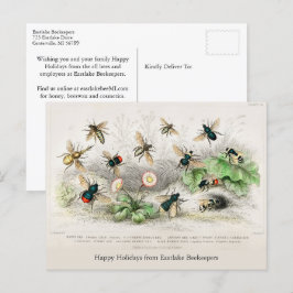 Honey Bees Vintag Holiday Postcard Postkarte