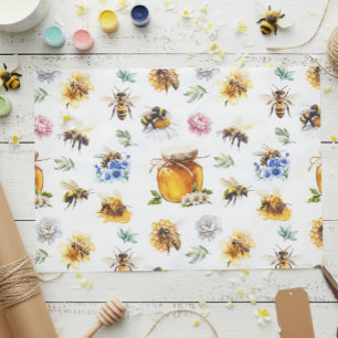 Honey Bees Watercolor Seidenpapier