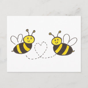 Honey Bees with Heart Postkarte