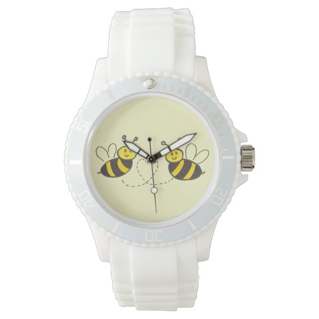 Honey Bees with Heart Sporty Armbanduhr (Vorderseite)