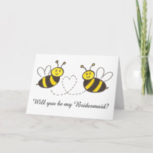 Honey Bees with Heart Werden Sie meine Bridesmaid? Einladung