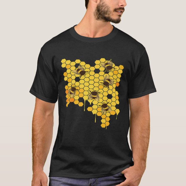 Honey Beve Honeycomb Beekeeper T-Shirt (Vorderseite)