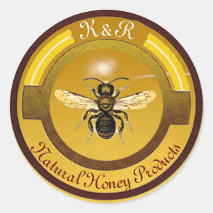 HONEY BEY / BEEKEEPER CIRCLE MONOGRAM RUNDER AUFKLEBER