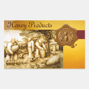 HONEY BEY, BROWN WAX SIEGEL RECHTECKIGER AUFKLEBER