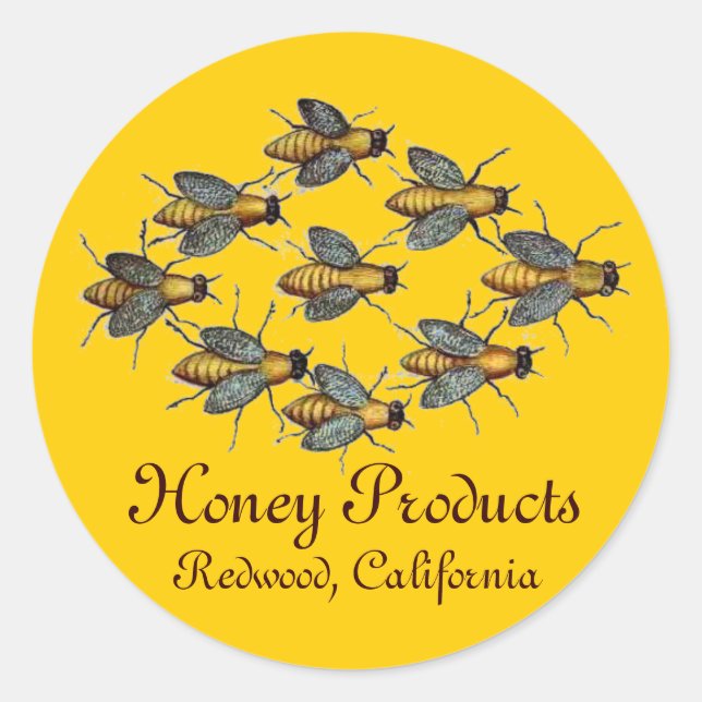 HONEY BIE / BEEKEEPER BEEKEEPING RUNDER AUFKLEBER (Vorderseite)