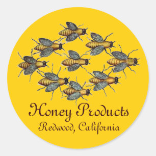 HONEY BIE / BEEKEEPER BEEKEEPING RUNDER AUFKLEBER