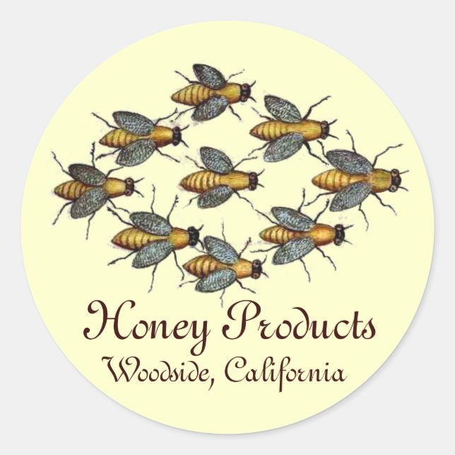HONEY BIE / BEEKEEPER BEEKEEPING RUNDER AUFKLEBER (Vorderseite)