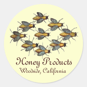 HONEY BIE / BEEKEEPER BEEKEEPING RUNDER AUFKLEBER