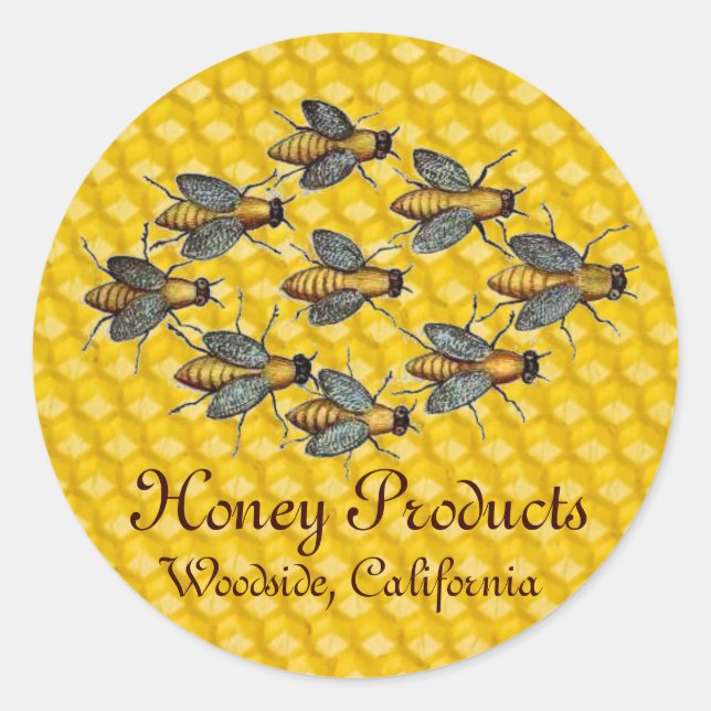 HONEY BIE / BEEKEEPER BEEKEEPING RUNDER AUFKLEBER (Vorderseite)