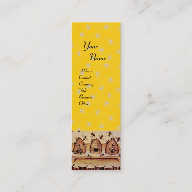 HONEY BIE, BEEKEEPING, BEEKEEPER APIARIST MINI VISITENKARTE (Vorderseite)