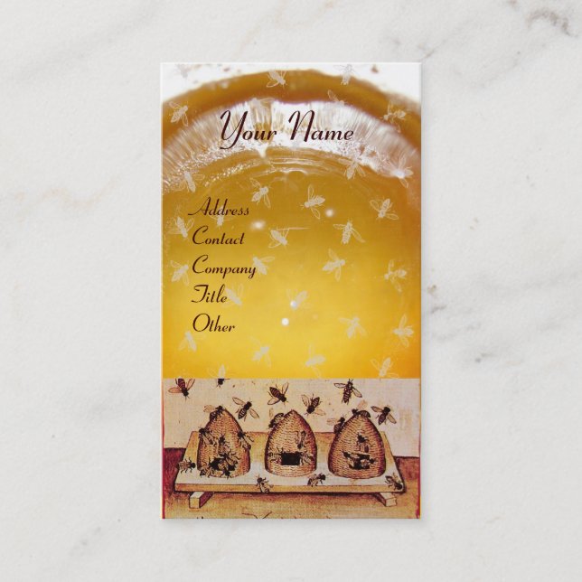 HONEY BIE, BEEKEEPING, BEEKEEPER APIARIST VISITENKARTE (Vorderseite)