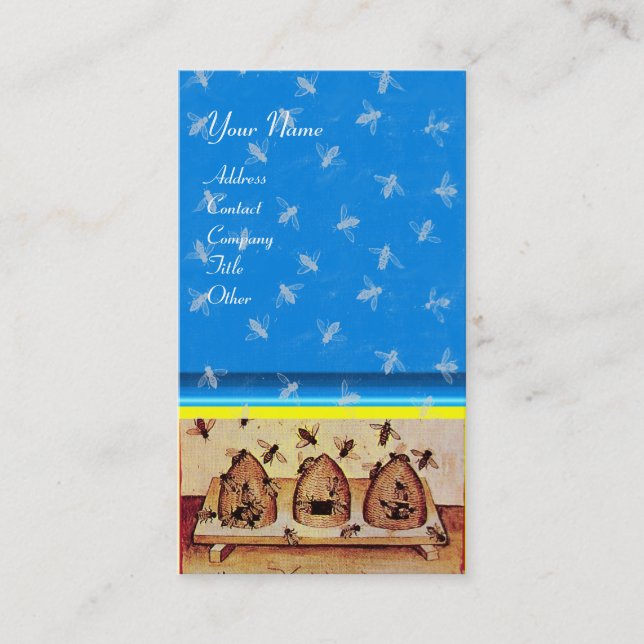 HONEY BIE, BLÜHEN, blau Visitenkarte (Vorderseite)