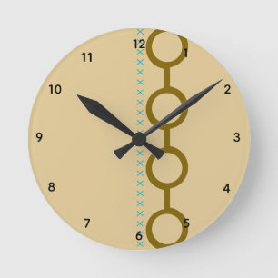 Honey Biege Gold Glow Acryl-Wanduhr Runde Wanduhr