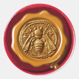 HONEY BIEY BEEKEEPER BEEKEEPING RED BROWN WAX SIEG RUNDER AUFKLEBER