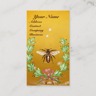 HONEY BIEY BEEKEEPING WREATH RED WAX SIEGEL MONOGR VISITENKARTE