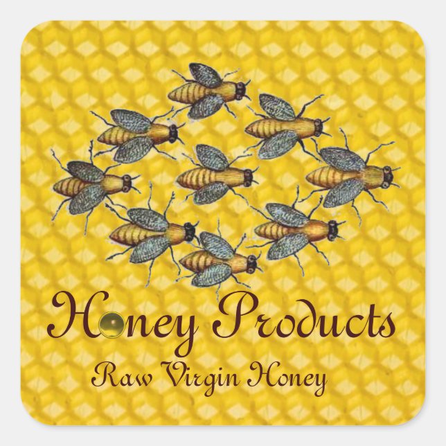 HONEY BIS QUADRATISCHER AUFKLEBER (Vorderseite)