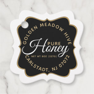 Honey Black and Gold Elegante Script hangtag Geschenkanhänger