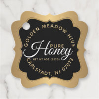 Honey Black and Gold Elegante Script hangtag