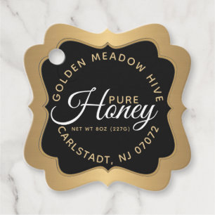 Honey Black and Gold Elegante Script hangtag Geschenkanhänger