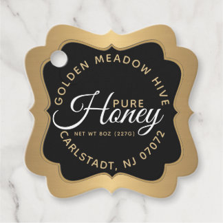 Honey Black and Gold Elegante Script hangtag Geschenkanhänger