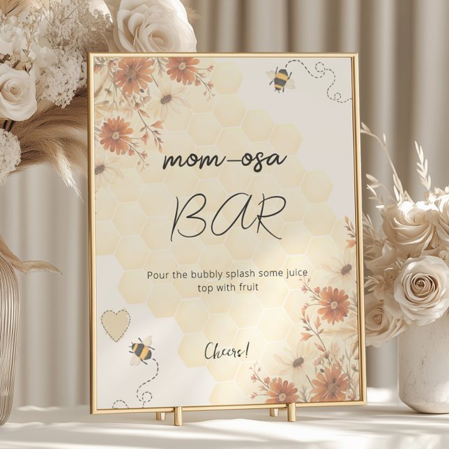 Honey Boho Wildblume Baby Shower Mama-osa Bar Poster (Von Creator hochgeladen)