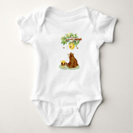 Honey Brown Bear und Beehive Baby Strampler