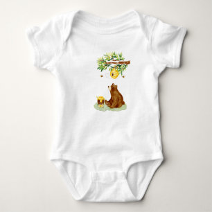 Honey Brown Bear und Beehive Baby Strampler