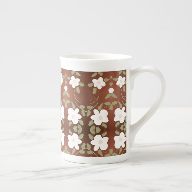 Honey Brown Flower China Kaffee Tasse (Rechts)