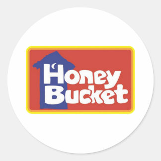 HONEY BUCKET OUTHOUSE LOGO RUNDER AUFKLEBER