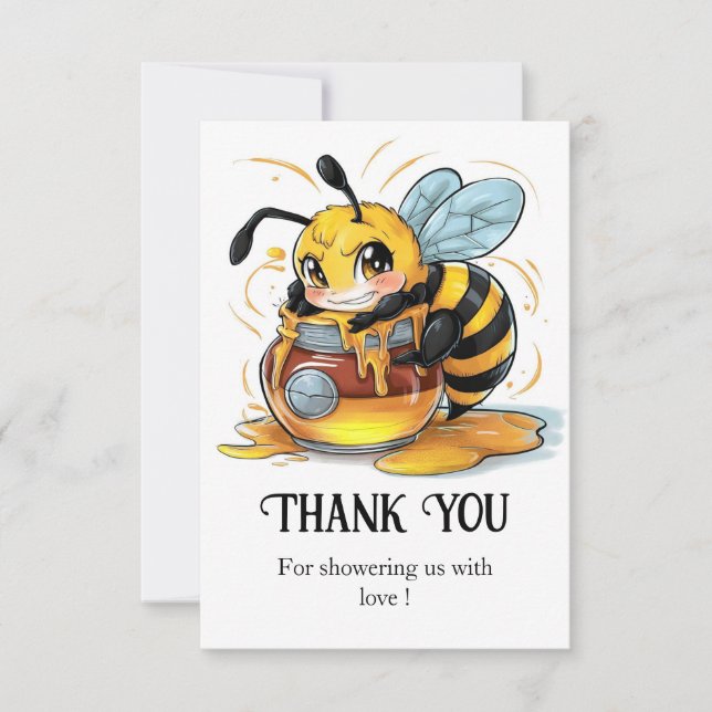 Honey Bumble Bee Baby Dusche Dankeskarte (Vorderseite)