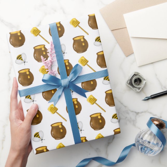 Honey Bumble Bee Gnome Pattern Geschenkpapier (Schenken)