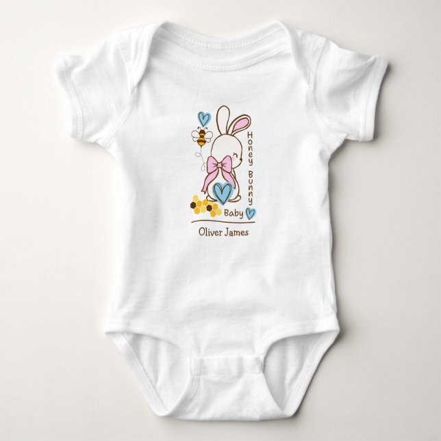 Honey Bunny Baby - Custom Baby One-Piece Baby Strampler (Vorderseite)