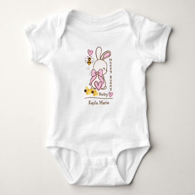 Honey Bunny Baby - Custom One-Piece Baby Bodysuit Baby Strampler (Vorderseite)