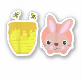 Honey Bunny Niedlich & Funny Rabbit Tierliebhaber Aufkleber