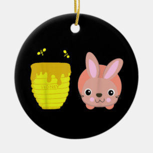 Honey Bunny Niedlich & Funny Rabbit Tierliebhaber Keramik Ornament