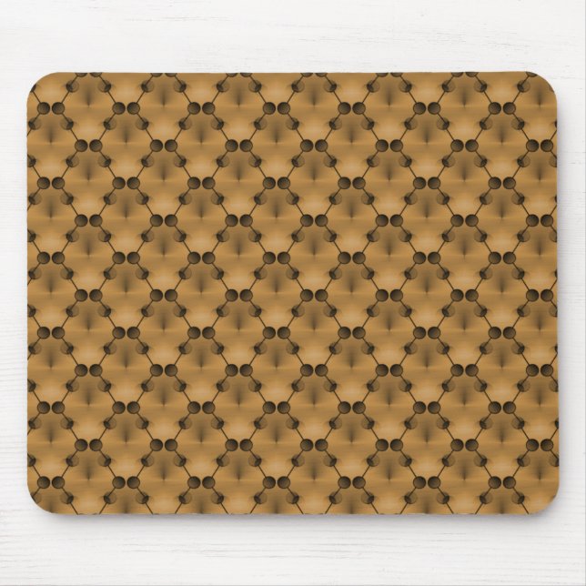 Honey Caramel Brown Retro Funk Circles Mousepad (Vorne)