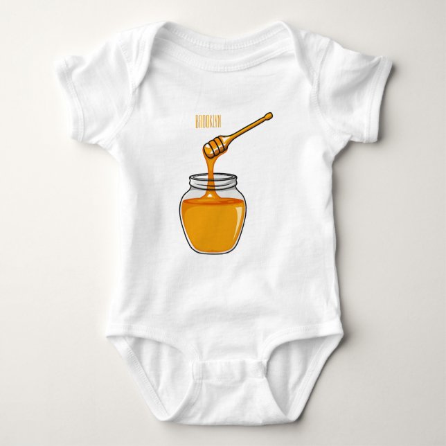 Honey Cartoon Illustration Baby Strampler (Vorderseite)