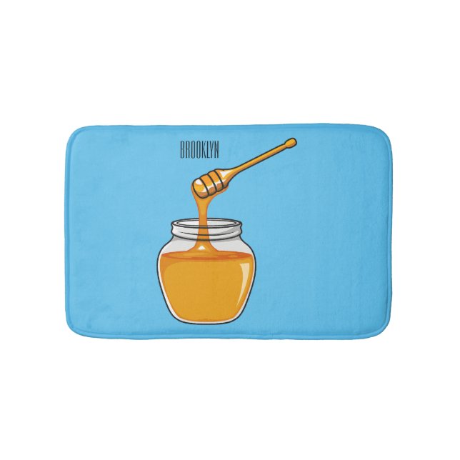Honey Cartoon Illustration Badematte (Vorderseite)