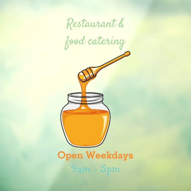 Honey Cartoon Illustration Fensteraufkleber (Blatt 3)