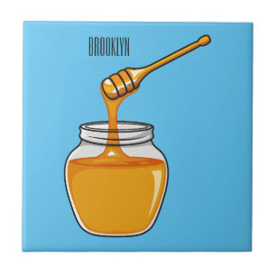 Honey Cartoon Illustration Fliese