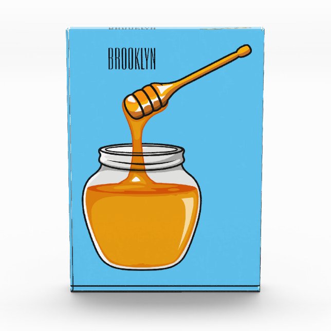 Honey Cartoon Illustration Fotoblock (Vorderseite)