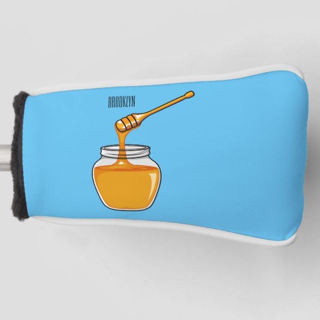 Honey Cartoon Illustration Golf Headcover (Vorderseite)