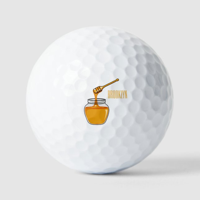 Honey Cartoon Illustration Golfball (Vorderseite)