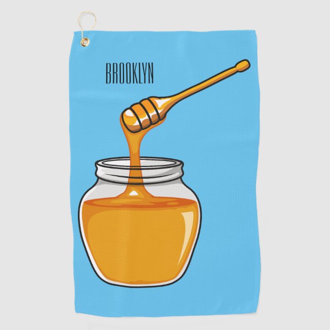 Honey Cartoon Illustration Golfhandtuch (Vorderseite)