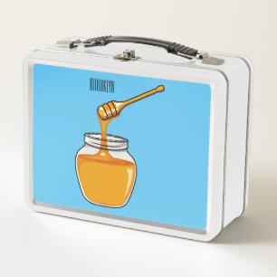 Honey Cartoon Illustration Metall Brotdose