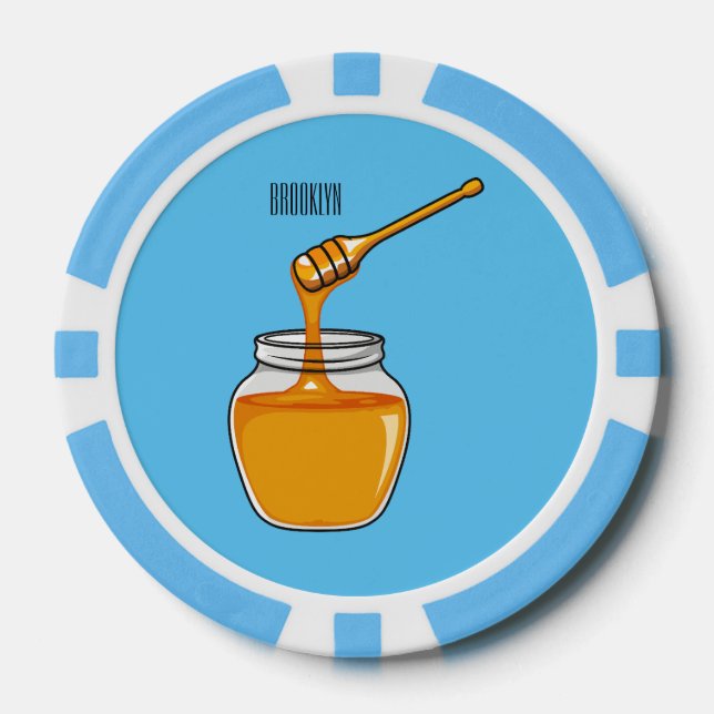 Honey Cartoon Illustration Pokerchips (Vorderseite)