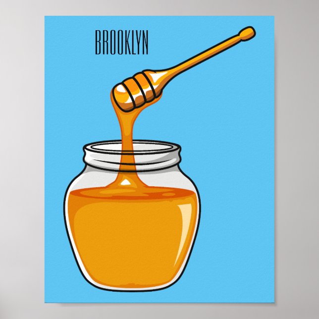 Honey Cartoon Illustration Poster (Vorne)